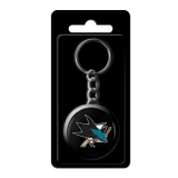 InGlasco NHL Puck Keychain - San Jose Sharks