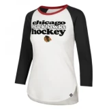 47 Brand Hollow Stack Raglan Tee Chicago Blackhawks - Womens