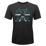 Outerstuff Super Stripe Short Sleeve Tri Blend Tee Shirt - San Jose Sharks - Youth