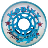 Konixx Spitfire 78A Roller Hockey Wheel - Clear/Blue-vs-Labeda Addiction Grip 76A Roller Hockey Wheel - Teal