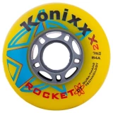 Konixx Rocket 84A Roller Hockey Wheel - Yellow-vs-Labeda Addiction Grip 76A Roller Hockey Wheel - Teal