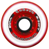 Labeda Gripper Millennium X-Soft 74A Roller Hockey Wheel - Clear/Red-vs-Labeda Asphalt Hard 85A Roller Hockey Wheel - Orange