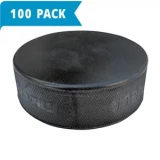 Black Markless Puck-vs-Ice Hockey Practice Puck - Mite Blue 4 Ounce - 100-Pack