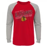 Outerstuff Over Time Long Sleeve Raglan Tee Shirt - Chicago Blackhawks - Youth