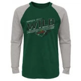 Outerstuff Over Time Long Sleeve Raglan Tee Shirt - Minnesota Wild - Youth