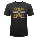 Outerstuff Super Stripe Short Sleeve Tri Blend Tee Shirt - Boston Bruins - Youth